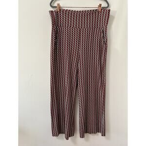 Cabi Kelly Wide Leg‎ Cropped Gaucho Pants 5677 Womens Large Geo Print Stretch